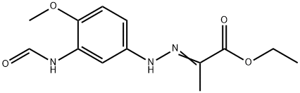 ETHYL PYRUVATE-3-FORMYLAMINO-4-METHOXYPHENYLHYDRAZONE Struktur