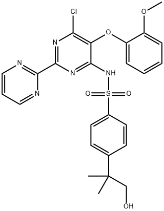 4-(2-Hydroxy-1,1-dimethylethyl)-N-[6-chloro-5-(2-methoxyphenoxy)-(2,2'-bipyrimidin)-4-yl]benzenesulfonamide Struktur