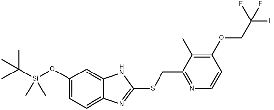 2-[[[3-Methyl-4-(2,2,2-trifluoroethoxy)-2-pyridyl]methyl]thio]-5-(tert-butyldimethylsilyloxy)-1H-benzimidazole Struktur