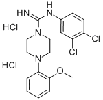 1-Piperazinecarboximidamide, N-(3,4-dichlorophenyl)-4-(2-methoxyphenyl )-, dihydrochloride Struktur