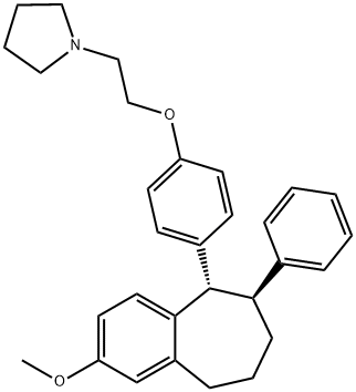 1-(4-pyrrolidinoethoxyphenyl)-2-phenyl-7-methoxybenzosuberan Struktur