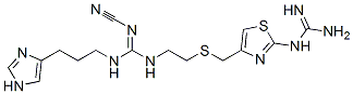 1-[2-(2-Guanidino-4-thiazolylmethylthio)ethyl]-2-cyano-3-[3-(1H-imidazol-4-yl)propyl]guanidine Struktur