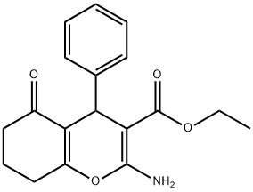 ethyl 2-amino-5-oxo-4-phenyl-5,6,7,8-tetrahydro-4H-chromene-3-carboxylate Struktur