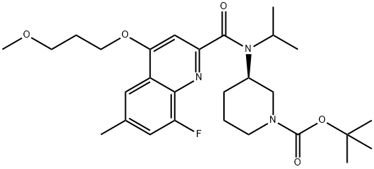 (R)-8-fluoro-N-isopropyl-4-(3-Methoxypropoxy)-6-Methyl-N-(piperidin-3-yl)quinoline-2-carboxaMide  (2HCl salt) Struktur