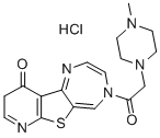 1OH-Pyrido(3,2-d)thieno(3,2-e)(1,4)-diazepin-10-one, 4,9-dihydro-4-((4 -methyl-1-piperazinyl)acetyl)-, monohydrochloride Struktur