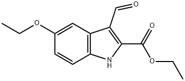 1H-INDOLE-2-CARBOXYLIC ACID,5-ETHOXY-3-FORMYL-,ETHYL ESTER Struktur