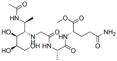 N-(2-acetamido-2,3-dideoxyglucos-3-yl)glycyl-alanyl-glutamine methyl ester Struktur