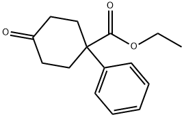 Cyclohexanecarboxylic acid, 4-oxo-1-phenyl-, ethyl ester Struktur