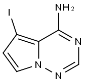 4-Amino-5-iodopyrrolo[2,1-f][1,2,4]triazine Struktur