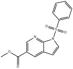 1-Benzenesulfonyl-1H-pyrrolo[2,3-b]pyridine-5-carboxylic acid methyl ester Struktur