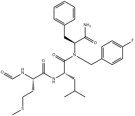 N-FORMYL-MET-LEU-PHE P-FLUOROBENZYLAMIDE Struktur