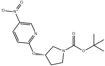 (S)-3-(5-nitro-pyridin-2-yloxy)-pyrrolidine-1-carboxylic
acid tert-butyl ester Struktur