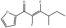 2-Hexen-1-one, 2,3-difluoro-1-(2-furanyl)-4-methyl-, (E)- (9CI) Struktur