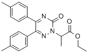 1,2,4-Triazine-2(3H)-acetic acid, 5,6-bis(4-methylphenyl)-alpha-methyl -3-oxo-, ethyl ester Struktur