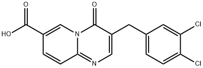 3-(3,4-dichlorobenzyl)-4-oxo-4H-pyrido[1,2-a]pyrimidine-7-carboxylic acid Struktur