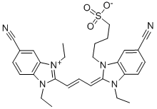 1,1'-DIETHYL-3-ETHYL-3'(SULFOBUTYL)-5,5'-DICYANO-BENZIMIDOTRIMETHINECYANINE-BETAINE Struktur