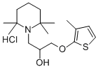 1-Piperidineethanol, alpha-(((3-methyl-2-thienyl)oxy)methyl)-2,2,6,6-t etramethyl-, hydrochloride Struktur