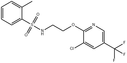 N-(2-{[3-chloro-5-(trifluoromethyl)-2-pyridinyl]oxy}ethyl)-2-methylbenzenesulfonamide Struktur