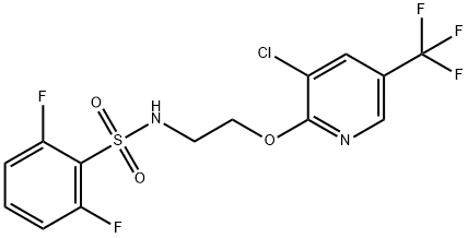 N-(2-{[3-chloro-5-(trifluoromethyl)-2-pyridinyl]oxy}ethyl)-2,6-difluorobenzenesulfonamide Struktur