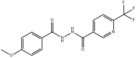 N'-(4-methoxybenzoyl)-6-(trifluoromethyl)nicotinohydrazide Struktur