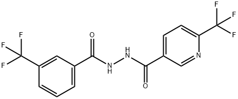 6-(trifluoromethyl)-N'-[3-(trifluoromethyl)benzoyl]nicotinohydrazide Struktur