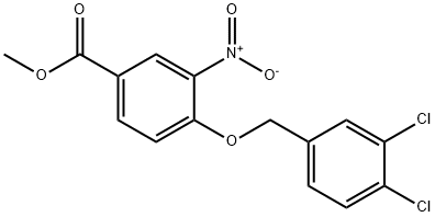 methyl 4-[(3,4-dichlorobenzyl)oxy]-3-nitrobenzenecarboxylate Struktur