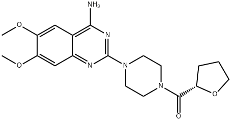 Piperazine, 1-(4-amino-6,7-dimethoxy-2-quinazolinyl)-4-[(tetrahydro-2-furanyl)carbonyl]-, (S)- Struktur