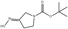 1-Pyrrolidinecarboxylicacid,3-(hydroxyimino)-,1,1-dimethylethylester,(E)-(9CI) Struktur