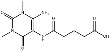 Pentanoic  acid,  5-[(6-amino-1,2,3,4-tetrahydro-1,3-dimethyl-2,4-dioxo-5-pyrimidinyl)amino]-5-oxo- Struktur