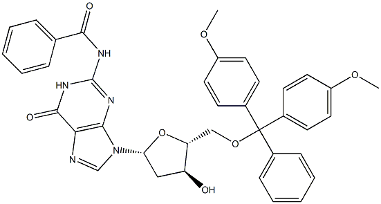 N2-Benzoyl-2'-deoxy-5'-O-DMT-D-guanosine Struktur