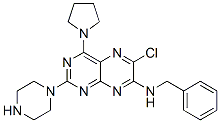 7-benzylamino-6-chloro-2-piperazino-4-pyrrolidinopteridine Struktur