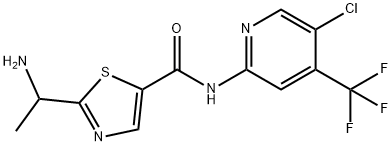 5-ThiazolecarboxaMide, 2-(1-aMinoethyl)-N-[5-chloro-4-(trifluoroMethyl)-2-pyridinyl]- Struktur