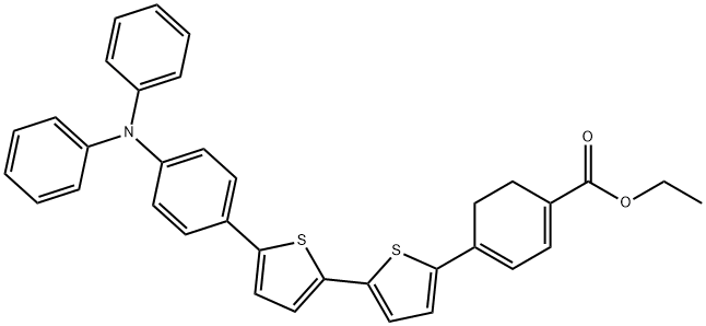 Ethyl 4-(5'-(4-(diphenylaMino)phenyl)-[2,2'-bithiophen]-5-yl)cyclohexa-1,3-dienecarboxylate Struktur