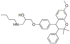 1-butylamino-3-[4-(7-methoxy-2,2-dimethyl-3-phenyl-chroman-4-yl)phenox y]propan-2-ol Struktur