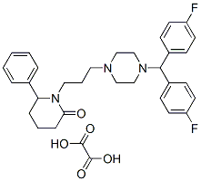 1-[3-[4-[bis(4-fluorophenyl)methyl]piperazin-1-yl]propyl]-6-phenyl-pip eridin-2-one, oxalic acid Struktur