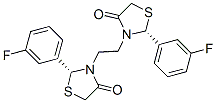 (2R)-2-(3-fluorophenyl)-3-[2-[(2R)-2-(3-fluorophenyl)-4-oxo-thiazolidi n-3-yl]ethyl]thiazolidin-4-one Struktur