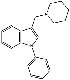 1-Phenyl-3-(piperidinomethyl)indole Struktur