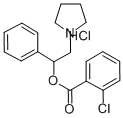 Benzoic acid, o-chloro-, alpha-(1-pyrrolidinylmethyl)benzyl ester, hyd rochloride Struktur