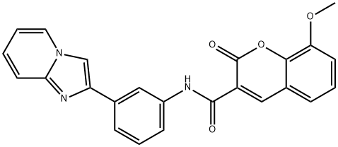 N-(3-(iMidazo[1,2-a]pyridin-2-yl)phenyl)-8-Methoxy-2-oxo-2H-chroMene-3-carboxaMide Struktur