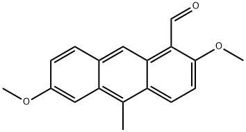 2,6-Dimethoxy-10-methyl-1-anthracenecarbaldehyde Struktur