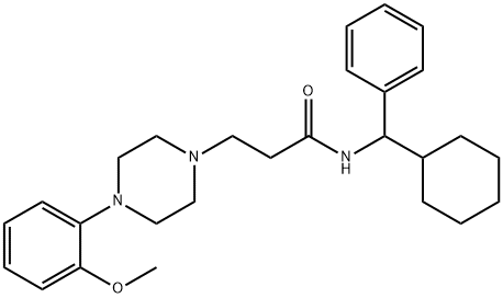 N-(Cyclohexylphenylmethyl)-4-(2-methoxyphenyl)-1-piperazinepropanamide Struktur