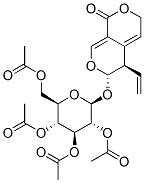 (5R-trans)-5,6-dihydro-6-[(2,3,4,6-tetra-O-acetyl-beta-D-glucopyranosyl)oxy]-5-vinyl-1H,3H-pyrano[3,4-c]pyran-1-one  Struktur