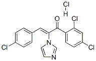 2-Propen-1-one,  3-(4-chlorophenyl)-1-(2,4-dichlorophenyl)-2-(1H-imidazol-1-yl)-,  monohydrochloride  (9CI) Struktur