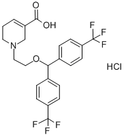 1-[2-[BIS[4-(TRIFLUOROMETHYL)PHENYL]METHOXY]ETHYL]-1,2,5,6-TETRAHYDROPYRIDINE-3-CARBOXYLIC ACID HYDROCHLORIDE price.