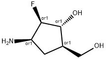 Cyclopentanemethanol, 4-amino-3-fluoro-2-hydroxy-, (1alpha,2beta,3alpha,4alpha)- (9CI) Struktur