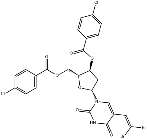 3',5'-di-O-(4-chlorobenzoyl)-5-(2-dibromovinyl)-2'-deoxyuridine Struktur