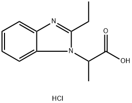 2-(2-Ethyl-benzoimidazol-1-yl)-propionic acidhydrochloride Struktur