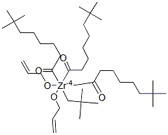 [2,2-Bis[(2-prophenyloxy)methyl]-1-butanolato-O,O′,O″]-tris(isooctanolato)-zirconium Struktur