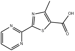 4-甲基-2-(2-嘧啶基)噻唑-5-羧酸, 1104276-29-0, 結(jié)構(gòu)式