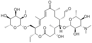 4'-O-デ(3-C-メチル-2,6-ジデオキシ-α-L-ribo-ヘキソピラノシル)-3'''-O-デメチルチロシン[抗生物質(zhì)] 化學(xué)構(gòu)造式